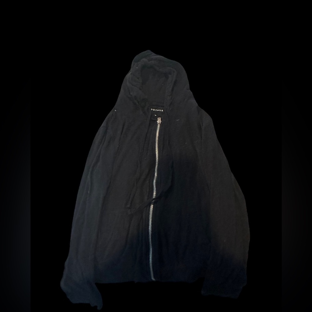 Thin black size large jacket. ( Fits more like a medium)